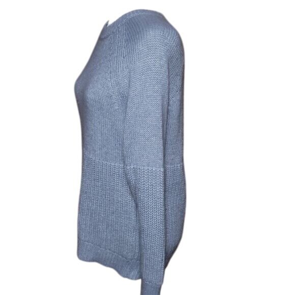 Banana Republic Women's Small Baby Blue Wool Blend Sweater Soft Minimalist Knit - Picture 5 of 7